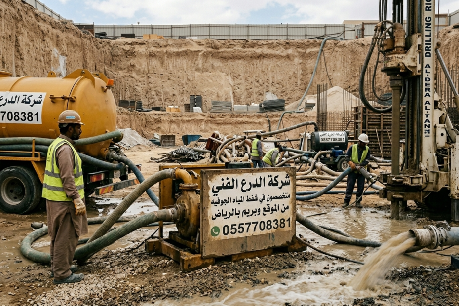 شفط المياه الجوفيه من الموقع وبريم بالرياض